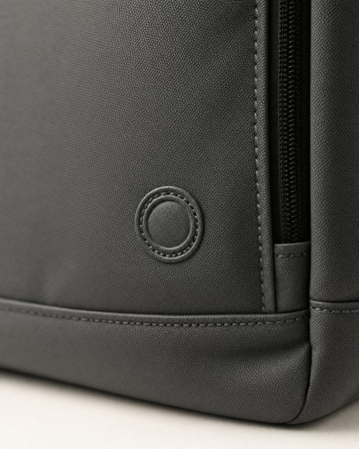 Macro of the embossed logo